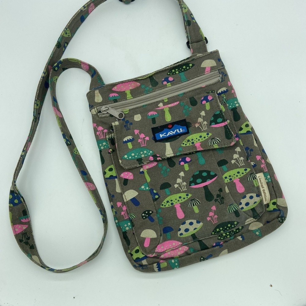 Kavu Crossbody Bag with Multicolor Mushroom Print